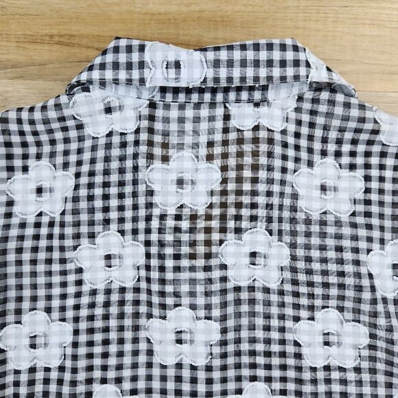 🔺️Alfred Dunner Black & White Checkmate Button Top Petite Medium - Picture 4 of 10